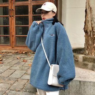 Faux Lambswool Zip Sweatshirt