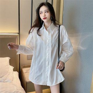 Ruffle Shirt White - One Size