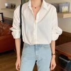 V-neck 3/4-sleeve Top White - One Size