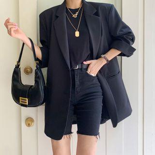 Single-breasted Boxy Longline Blazer