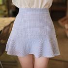 Inset Shorts Ruffled Gingham Miniskirt