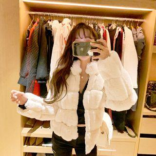 High-neck Zipped Faux-fur Jacket