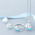 925 Sterling Silver Dog Pendant / Stud Earring / Ring
