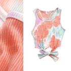 Tie Dye Bow Crop Tank Top