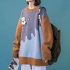 Bear Applique Two Tone Sweater