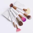 Set Of 6: Makeup Brush + Bag Set Of 6 - Makeup Brush & Bag - White - One Size