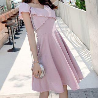 Cap-sleeve Ruffle A-line Dress