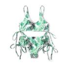 Swim Set: Leaf Print Bikini Top + Bottom