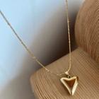 Heart Pendant Alloy Necklace E352 - Gold - One Size