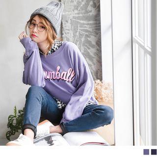Drop Shoulder Letter Print Top