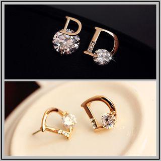 Non-matching Letter Stud Earring