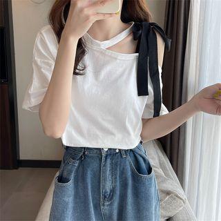 Cutout Tie-strap T-shirt