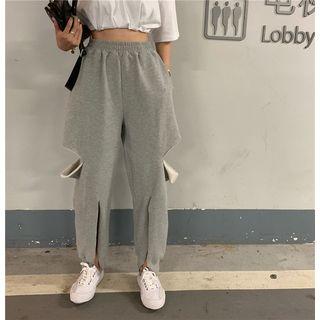 Knot Slim-fit Camisole Top / Distressed Loose-fit Pants