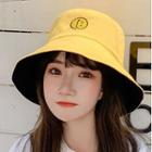 Double-sided Lettering Smiley Face Embroidered Bucket Hat