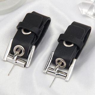 Set Of 1 / 2: Faux Leather Belt Alloy Dangle Earring