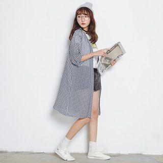 Checked Chiffon Jacket