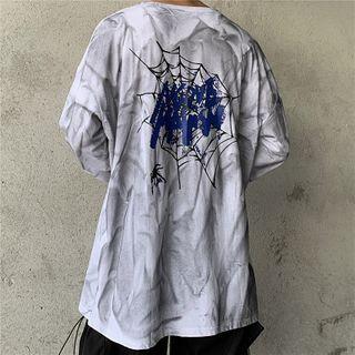 Spider Web Print Long-sleeve T-shirt