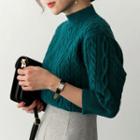 3/4-sleeve Cable-knit Top