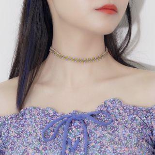 Color Block Choker Curcumin & Purple - One Size