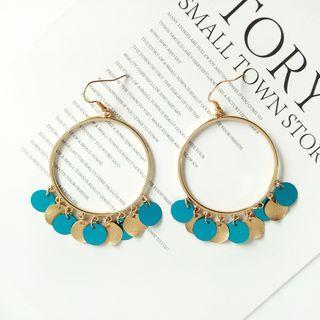 Alloy & Resin Disc Hoop Earring