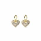 Rhinestone Heart Drop Earring E4918 - 1 Pair - Gold - One Size