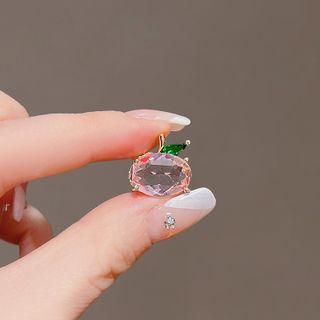 Peach Alloy Brooch Gold - One Size
