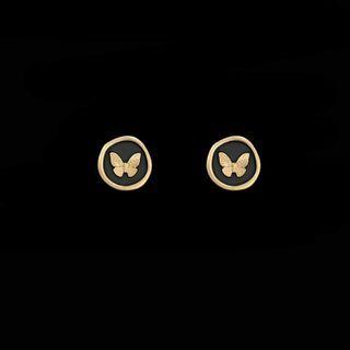 Butterfly Enamel Alloy Earring 1 Pair - Gold - One Size
