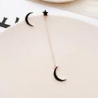 Non-matching Alloy Moon & Star Dangle Earring 1 Pair - As Shown In Figure - One Size