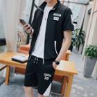 Set: Short-sleeve Zip Jacket + Shorts