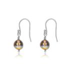 925 Sterling Silver Fashion Elegant Geometric Round Earrings With Austrian Element Crystal Silver - One Size