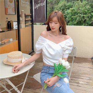 Short-sleeve Wrapped Blouse