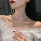 Faux Pearl Layered Choker White & Gold - One Size
