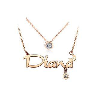 Twelve Horoscope Cancer Stainless Steel Necklace With White Austrian Element Crystal