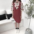 Short-sleeve Print T-shirt / V-neck Jumper Dress