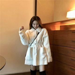 Faux-shearling Single-breasted Coat