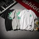 Leaf Printed Short-sleeved T-shirt