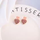 Rhinestone Heart Stud Earrings Era056 - 09 - One Size