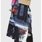 Tie Dye Midi Skirt Black - One Size