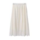 Midi A-line Lace Skirt Almond - One Size