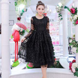 Lace Long Sleeve Evening Dress