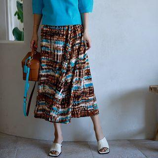 Waistband Tie-dye Long Skirt