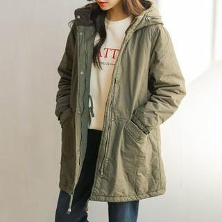 Sherpa-fleece Hooded Padded Parka