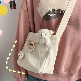 Cartoon Canvas Crossbody Bag / Bag Charm / Set