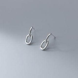 Metal Drop Earring 1 Pair - S925 Silver - Silver - One Size