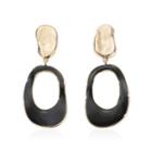 Irregular Dangle Earring 1 Pair - Gold & Black - One Size