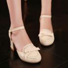 Bow Detail Chunky Heel Pumps