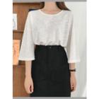 Scoop-neck 3/4-sleeve M Lange T-shirt