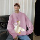 Duck Print Crew-neck Sweater