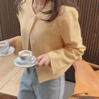 Pastel Tweed Button-up Jacket