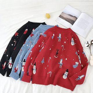 Cartoon Printed Long-sleeve Sweater